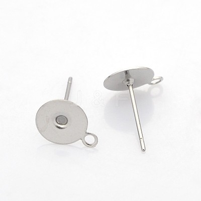 Non-Tarnish 304 Stainless Steel Stud Earring Settings STAS-N036-03A-1