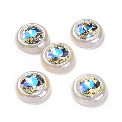 Rainbow Iridescent Plating Acrylic Cabochons OACR-E011-02-1