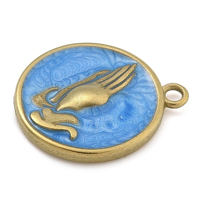 304 Stainless Steel Enamel Pendants LS-STAS-M084-09G-01-1