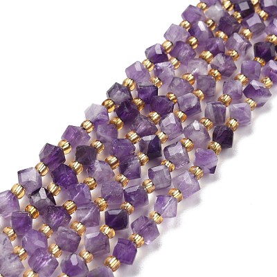 Natural Chevron Amethyst Beads Strands G-P463-13-1