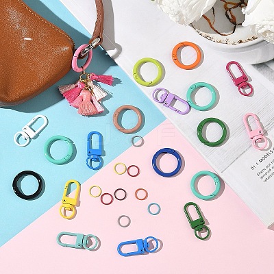 60Pcs Baking Paint Iron Open Jump Rings FIND-YW0009-88-1