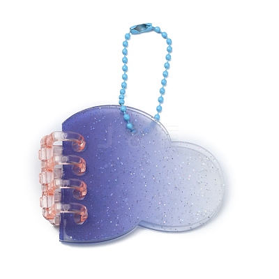 Glitter Plastic Mini Binders Keychain ZXFQ-WH0001-04A-1