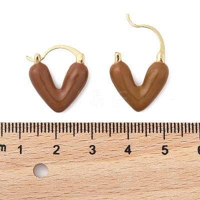 Brass Heart Hoop Earrings EJEW-R013-03G-1