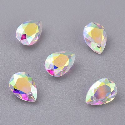 Glass Rhinestone Pendants RGLA-A024-H02-001AB-1