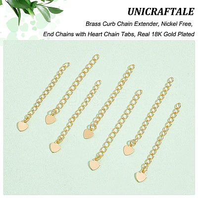 24Pcs Brass Curb Chain Extender KK-UN0001-80-NF-1