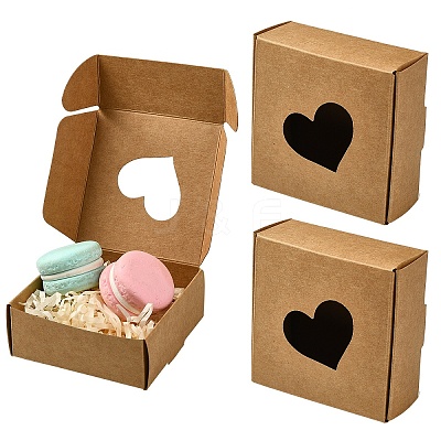 10Pcs Kraft Paper Packaging Boxes CON-YW0001-75-1