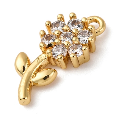 Brass Micro Pave Cubic Zirconia Pendants KK-I276-04G-02-1