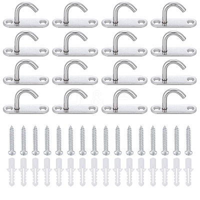 16Pcs Stainless Steel Hooks STAS-GO0001-37-1