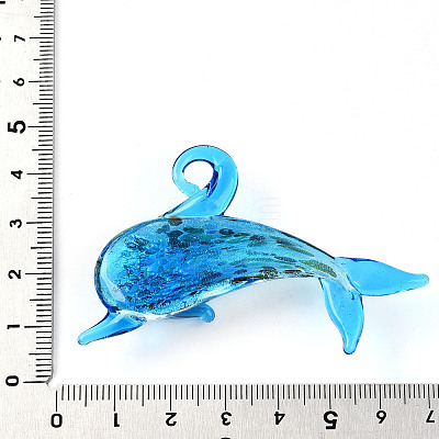 Handmade Silver Foil Lampwork Big Pendants LAMP-T023-13C-1