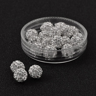 Grade A Rhinestone Pave Disco Ball Beads RB-Q101-12-1