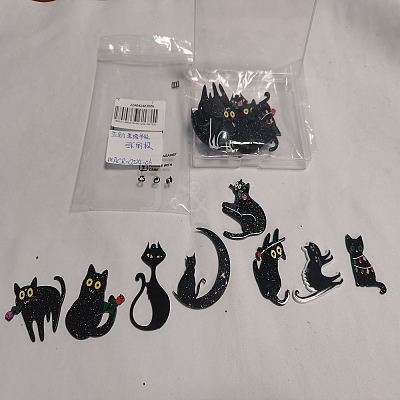 14Pcs 7 Styles Cat Theme Acrylic Pendants OACR-SZ0001-37-1