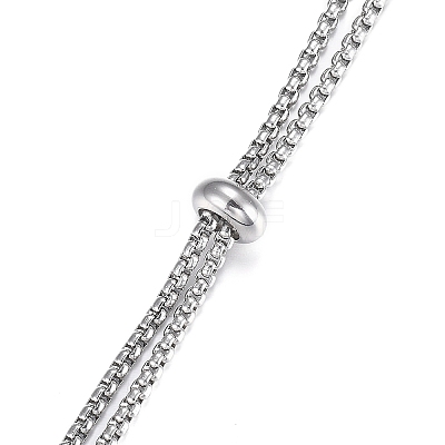 201 Stainless Steel Box Chain Slider Necklace Making MAK-H100-01P-1-1