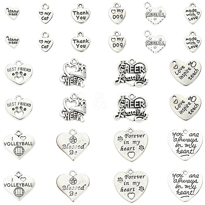 15Pcs 15 Styles Tibetan Style Alloy Pendants FIND-YW0011-88-1