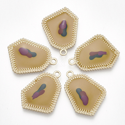 Smooth Surface Alloy Enamel Pendants PALLOY-T067-01D-1