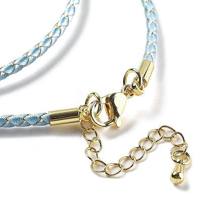 Polyester Cord Braided Necklace Makings MAK-L043-03G-02-1