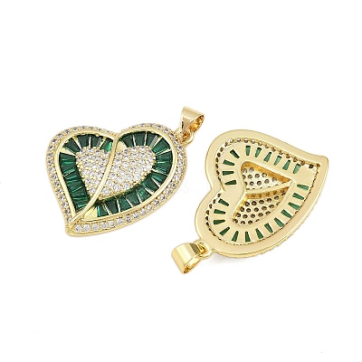 Brass Micro Pave Cubic Zirconia Pendants KK-D005-11G-1