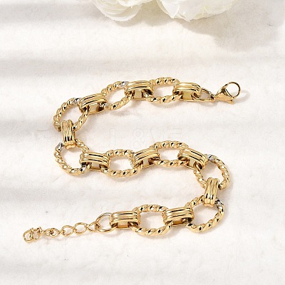 304 Stainless Steel Link Chain Bracelets for Women Men BJEW-L720-02G-1