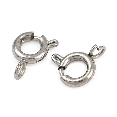 304 Stainless Steel Spring Ring Clasps STAS-B095-05B-P-1