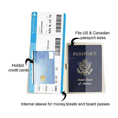 1Pcs Imitation Leather Passport Holder Cover Case AJEW-CN0001-12A-1