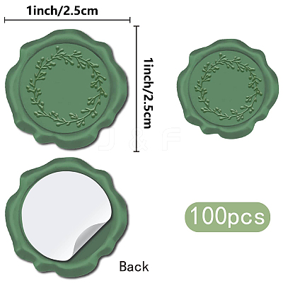 100Pcs Adhesive Wax Seal Stickers DIY-CP0010-70C-1