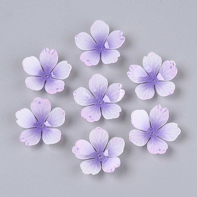Flower Acrylic Bead Caps X-SACR-T017-51F-1