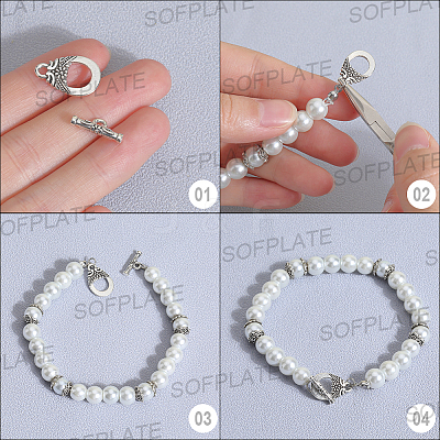 120Pcs 12 Styles Tibetan Style Toggle Clasps FIND-SP0001-25-1