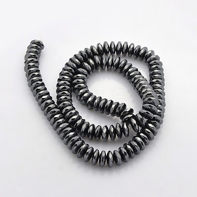Electroplate Non-magnetic Synthetic Hematite Beads Strands X-G-J208H-03-1