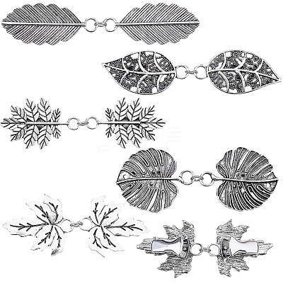 5Pcs 5 Styles Alloy Cardigan Clips AJEW-SC0004-38AS-1