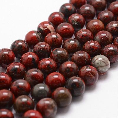 Natural Brecciated Jasper Bead Strands G-D840-67-6mm-1
