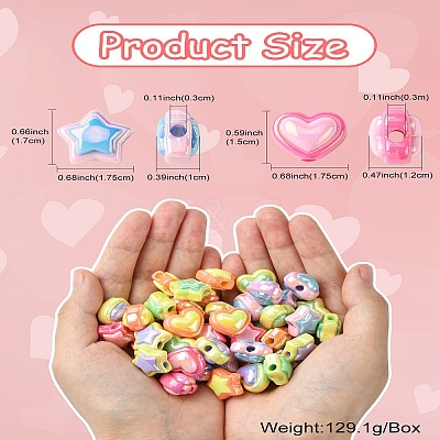 50Pcs 10 Styles Opaque Acrylic Beads OACR-CJ0001-88-1