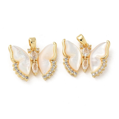 Brass Clear Cubic Zirconia Pendants KK-R210-12G-01-1
