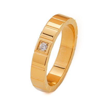 304 Stainless Steel & Cubic Zirconia Finger Rings FS-WG10832-02-1