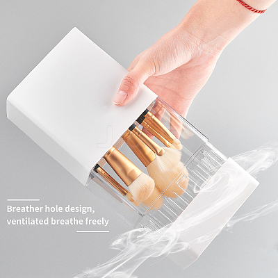 ABS with Plastic Cosmetic Brush Storage Container AJEW-WH0168-18C-1