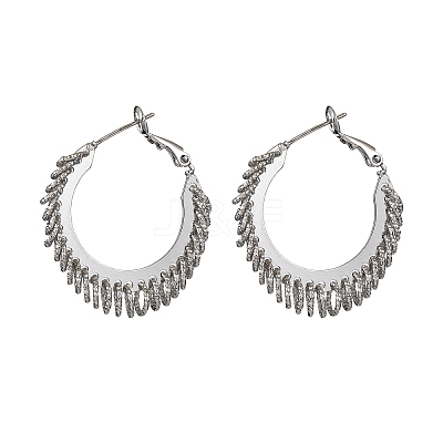 Brass Hoop Earrings EJEW-R025-31P-1