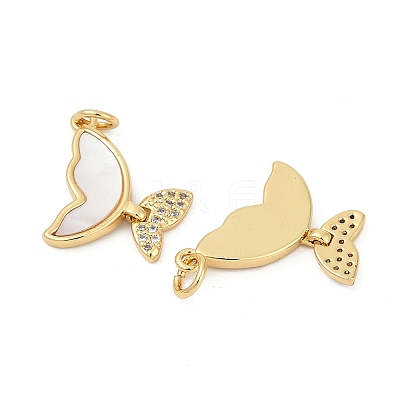 Brass Micro Pave Cubic Zirconia Pendants KK-U058-08G-02-1
