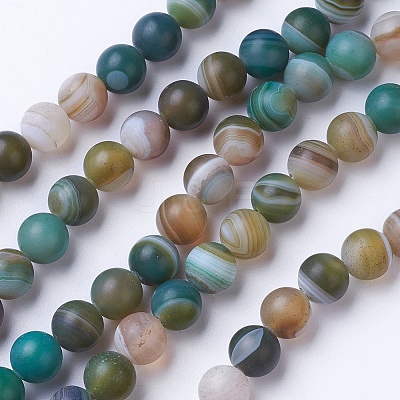 Natural Grade A Striped Agate/Banded Agate Beads Strands X-G-E478-07-6mm-1