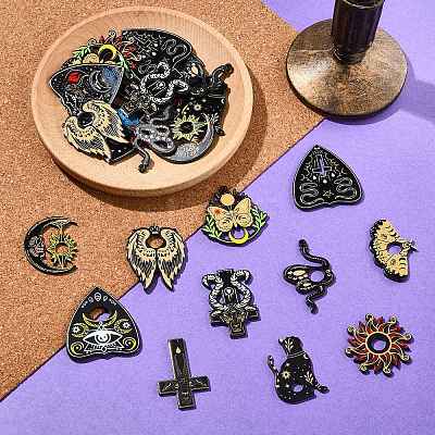 30Pcs 15 Styles Opaque Printed Acrylic Pendants OACR-CJ0002-43-1