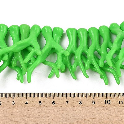 Opaque Acrylic Imitation Coral Beads Strands SACR-P033-02A-01-1