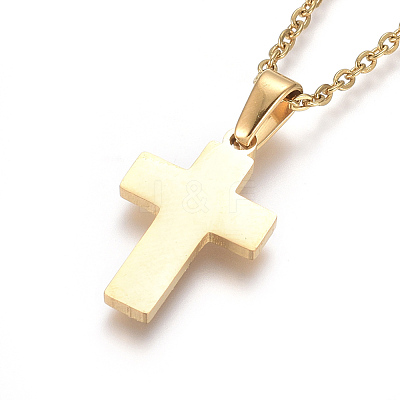 304 Stainless Steel Pendant Necklaces NJEW-F275-22G-1