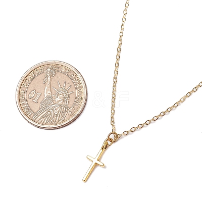 Cross 304 Stainless Steel Pendant Necklaces NJEW-JN05200-01-1