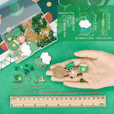 DIY Saint Patrick's Day Theme Dangle Earring Making Kits DIY-SC0024-74-1