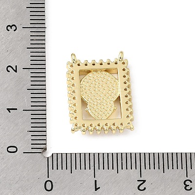Religion Brass Micro Pave Cubic Zirconia Pendants KK-E799-02A-G-1