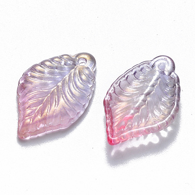 Two Tone Transparent Spray Painted Glass Pendants GLAA-T016-18A-1
