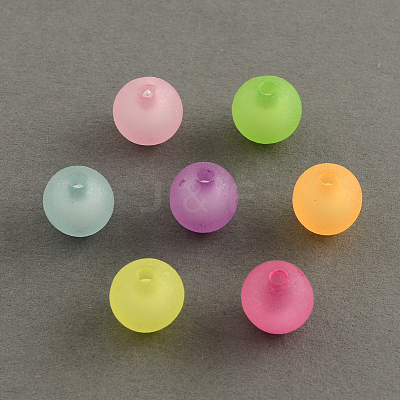Frosted Acrylic Beads X-FACR-Q006-10mm-M-1
