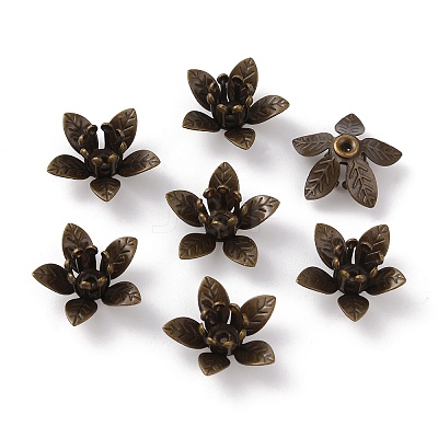 5-Petal Brass Bead Cap KK-WH0062-59AB-1