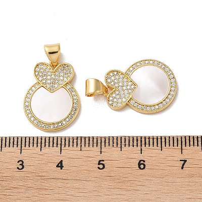 Brass Micro Pave Clear Cubic Zirconia Pendants KK-B083-16G-04-1