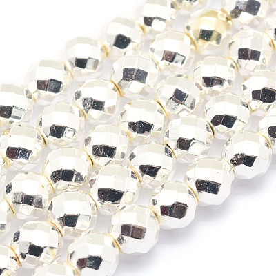 Electroplate Non-magnetic Synthetic Hematite Beads Strands G-L485-03F-S-1