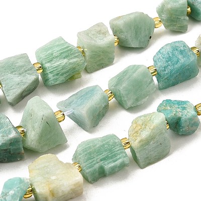 Raw Rough Natural Amazonite Beads Strands G-Z087-A04-1