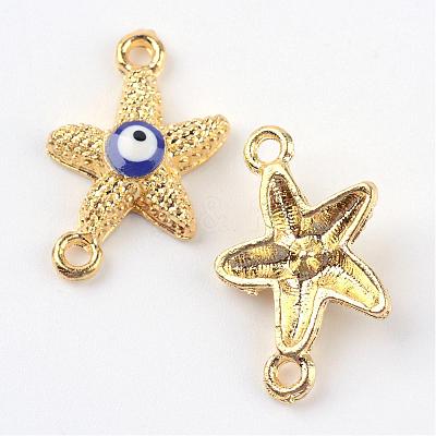 Alloy Enamel Evil Eye Links connectors ENAM-Q032-05-1