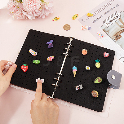 Felt Cloth Brooch Storage Loose-leaf Binder Notebook Albums with PVC Plastic Cover AJEW-WH20011-05B-1